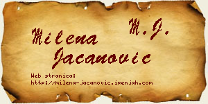 Milena Jacanović vizit kartica